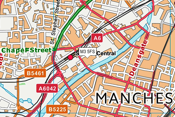 M3 5FS map - OS VectorMap District (Ordnance Survey)