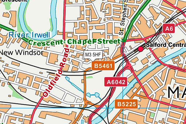 M3 5HF map - OS VectorMap District (Ordnance Survey)