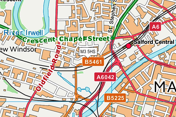 M3 5HS map - OS VectorMap District (Ordnance Survey)