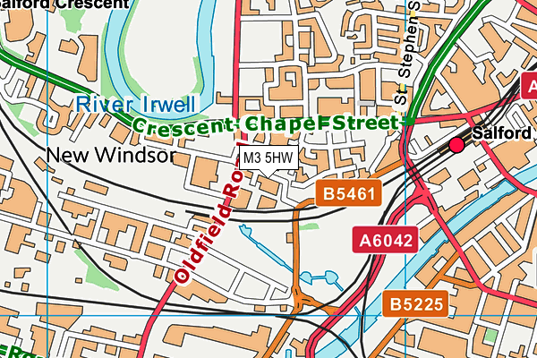 M3 5HW map - OS VectorMap District (Ordnance Survey)