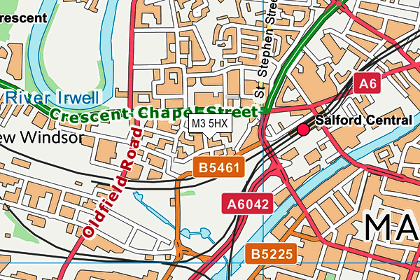 M3 5HX map - OS VectorMap District (Ordnance Survey)