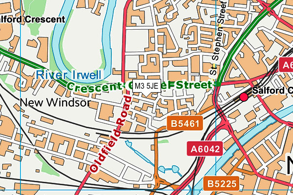 M3 5JE map - OS VectorMap District (Ordnance Survey)