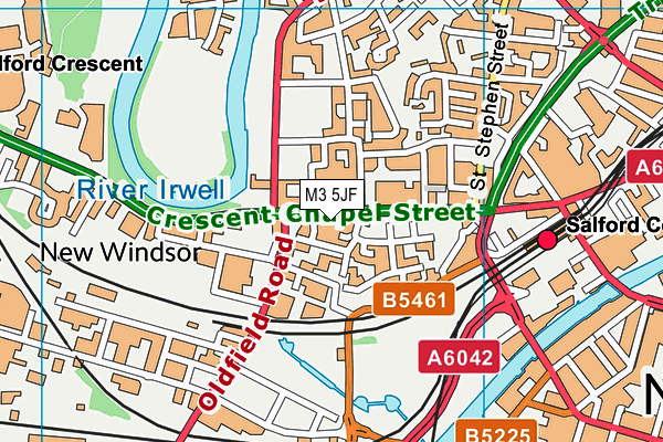 M3 5JF map - OS VectorMap District (Ordnance Survey)