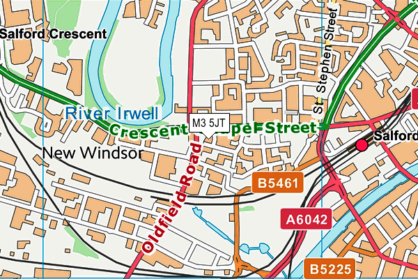 M3 5JT map - OS VectorMap District (Ordnance Survey)