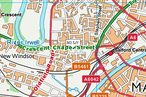 M3 5JY map - OS VectorMap District (Ordnance Survey)