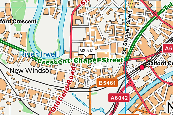 M3 5JZ map - OS VectorMap District (Ordnance Survey)