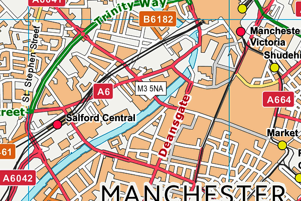 M3 5NA map - OS VectorMap District (Ordnance Survey)