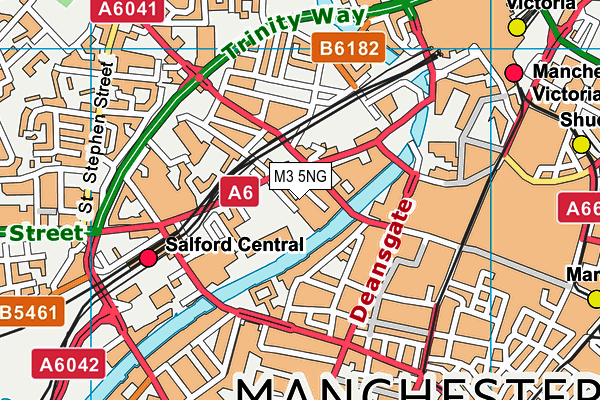 M3 5NG map - OS VectorMap District (Ordnance Survey)