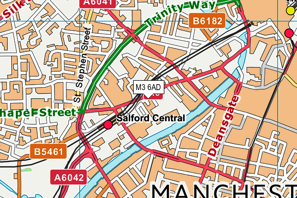 M3 6AD map - OS VectorMap District (Ordnance Survey)