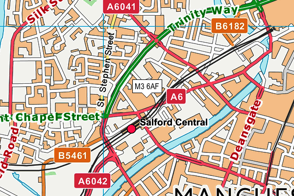 M3 6AF map - OS VectorMap District (Ordnance Survey)