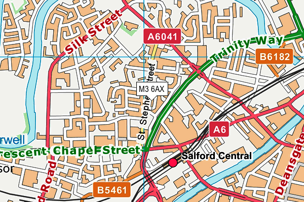 M3 6AX map - OS VectorMap District (Ordnance Survey)