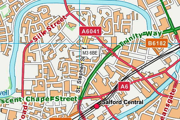 M3 6BE map - OS VectorMap District (Ordnance Survey)