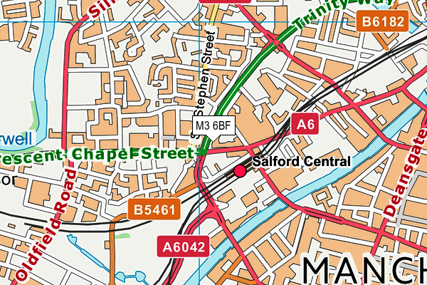 M3 6BF map - OS VectorMap District (Ordnance Survey)