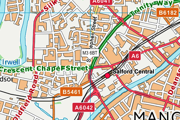 M3 6BT map - OS VectorMap District (Ordnance Survey)