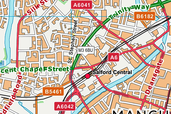 M3 6BU map - OS VectorMap District (Ordnance Survey)