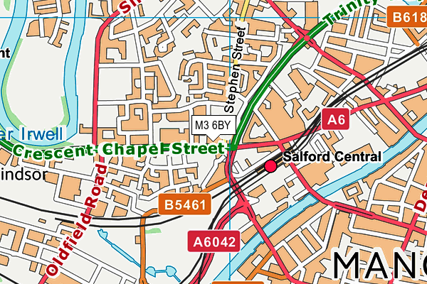 M3 6BY map - OS VectorMap District (Ordnance Survey)