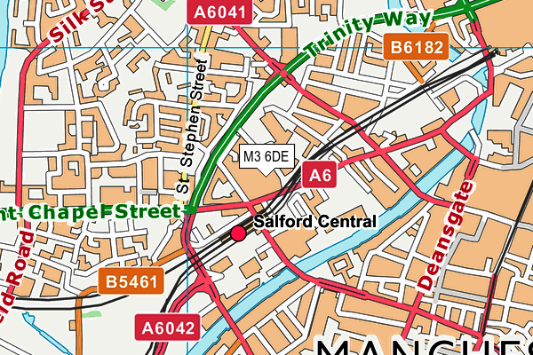 M3 6DE map - OS VectorMap District (Ordnance Survey)