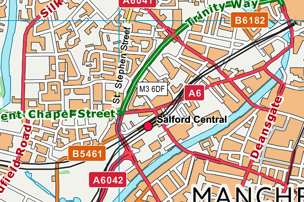 M3 6DF map - OS VectorMap District (Ordnance Survey)