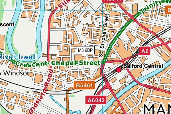 M3 6DP map - OS VectorMap District (Ordnance Survey)