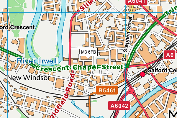 M3 6FB map - OS VectorMap District (Ordnance Survey)