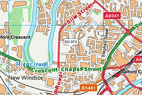 M3 6FS map - OS VectorMap District (Ordnance Survey)