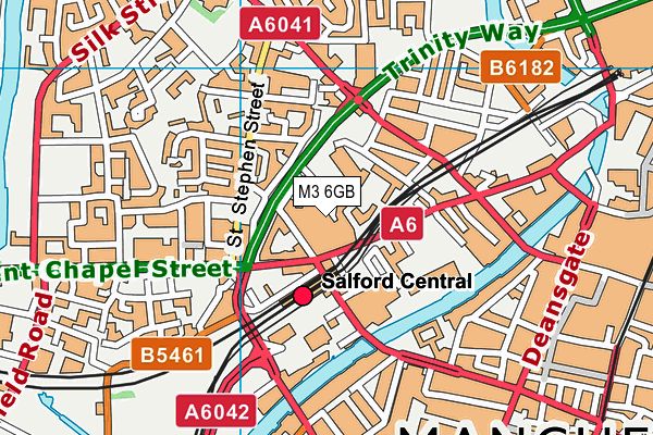 M3 6GB map - OS VectorMap District (Ordnance Survey)