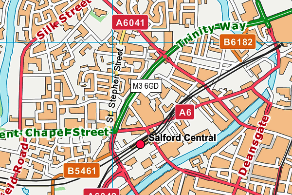 M3 6GD map - OS VectorMap District (Ordnance Survey)