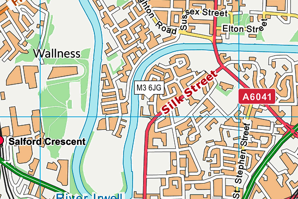 M3 6JG map - OS VectorMap District (Ordnance Survey)