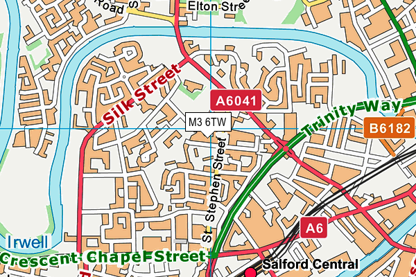 M3 6TW map - OS VectorMap District (Ordnance Survey)