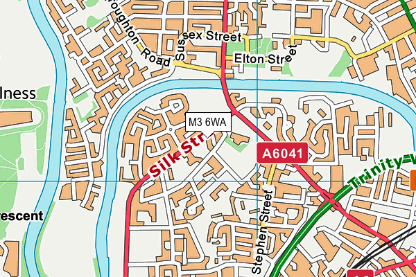 M3 6WA map - OS VectorMap District (Ordnance Survey)