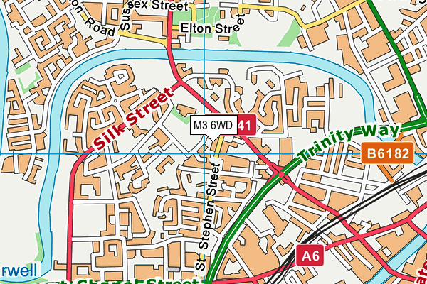 M3 6WD map - OS VectorMap District (Ordnance Survey)