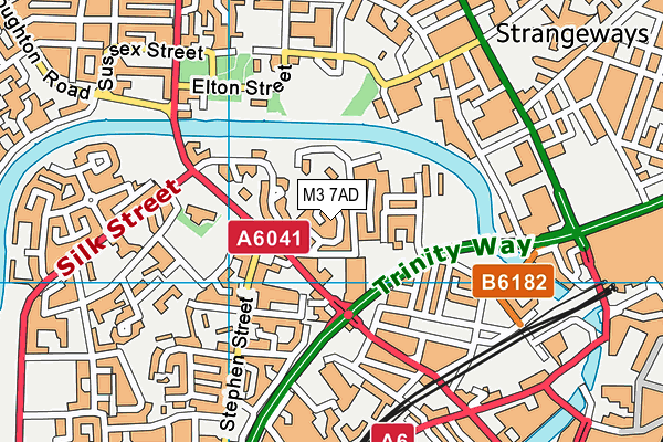 M3 7AD map - OS VectorMap District (Ordnance Survey)