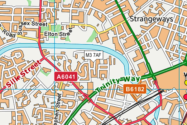 M3 7AF map - OS VectorMap District (Ordnance Survey)