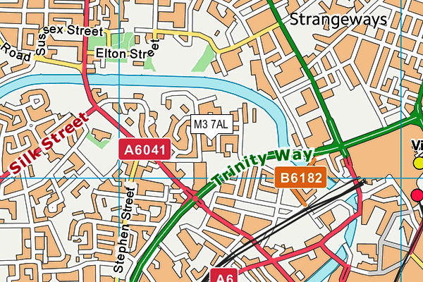 M3 7AL map - OS VectorMap District (Ordnance Survey)