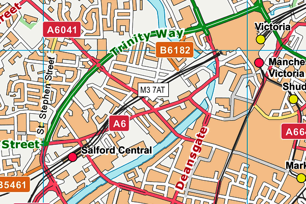 M3 7AT map - OS VectorMap District (Ordnance Survey)