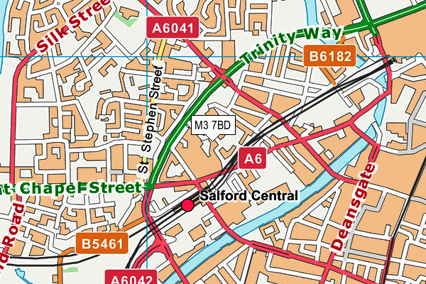 M3 7BD map - OS VectorMap District (Ordnance Survey)