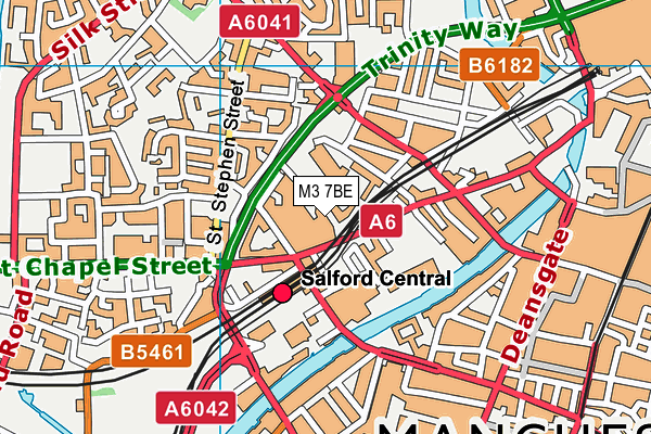 M3 7BE map - OS VectorMap District (Ordnance Survey)