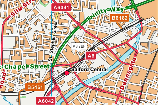 M3 7BF map - OS VectorMap District (Ordnance Survey)