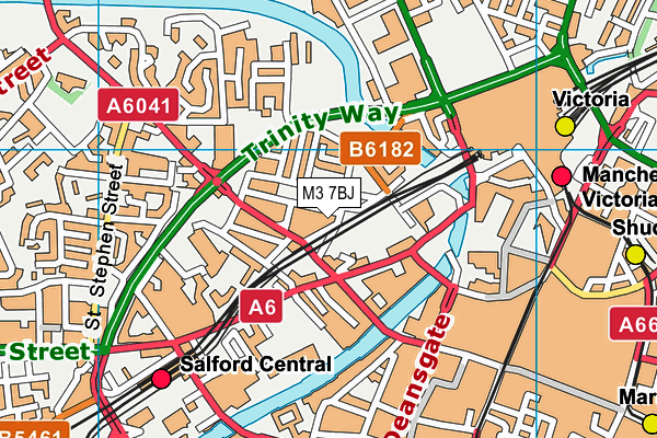 M3 7BJ map - OS VectorMap District (Ordnance Survey)