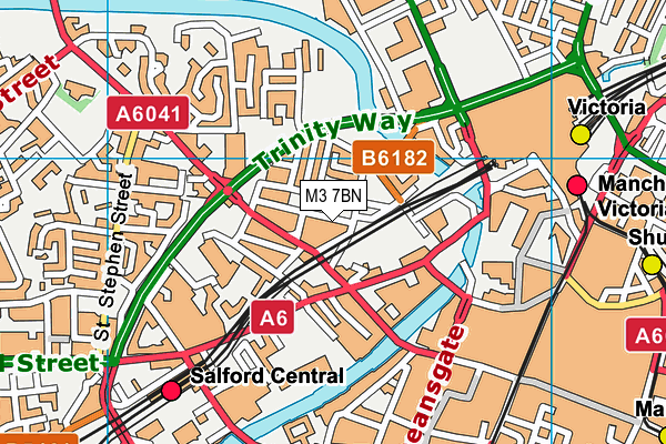 M3 7BN map - OS VectorMap District (Ordnance Survey)