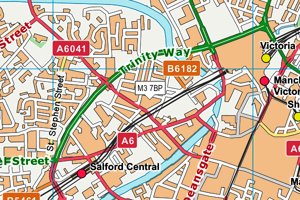 M3 7BP map - OS VectorMap District (Ordnance Survey)