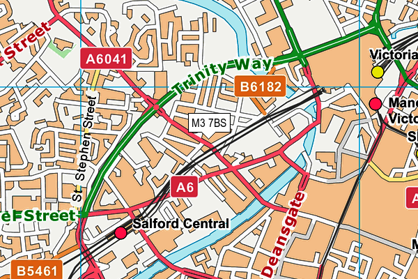 M3 7BS map - OS VectorMap District (Ordnance Survey)