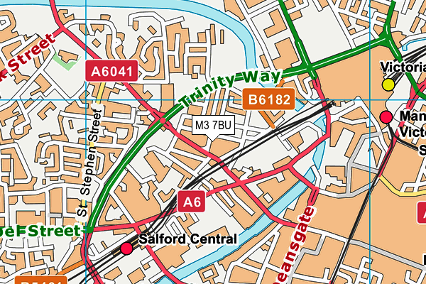 M3 7BU map - OS VectorMap District (Ordnance Survey)