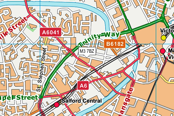 M3 7BZ map - OS VectorMap District (Ordnance Survey)