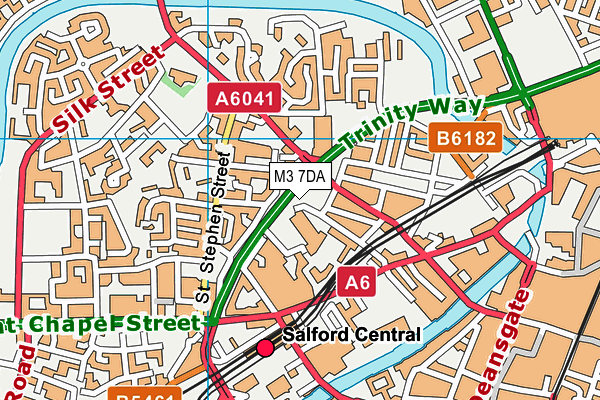 M3 7DA map - OS VectorMap District (Ordnance Survey)