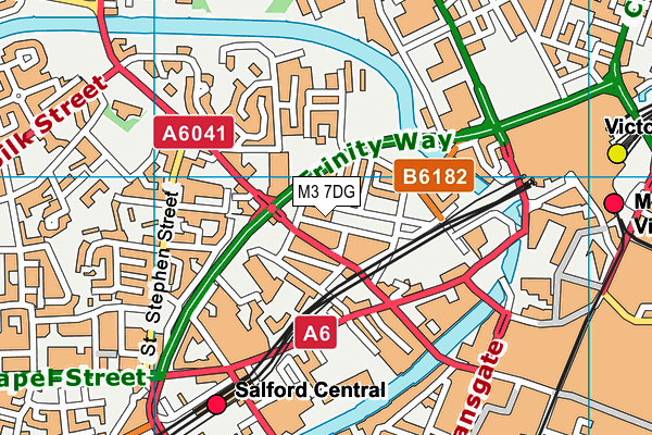 M3 7DG map - OS VectorMap District (Ordnance Survey)