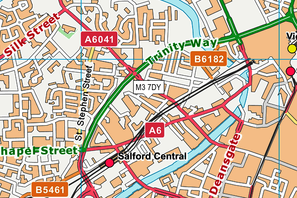 M3 7DY map - OS VectorMap District (Ordnance Survey)