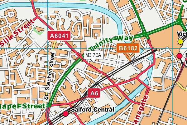 M3 7EA map - OS VectorMap District (Ordnance Survey)