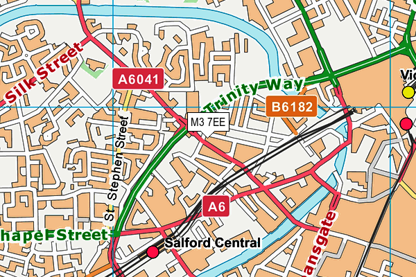 M3 7EE map - OS VectorMap District (Ordnance Survey)