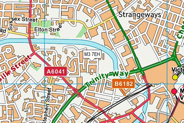 M3 7EH map - OS VectorMap District (Ordnance Survey)